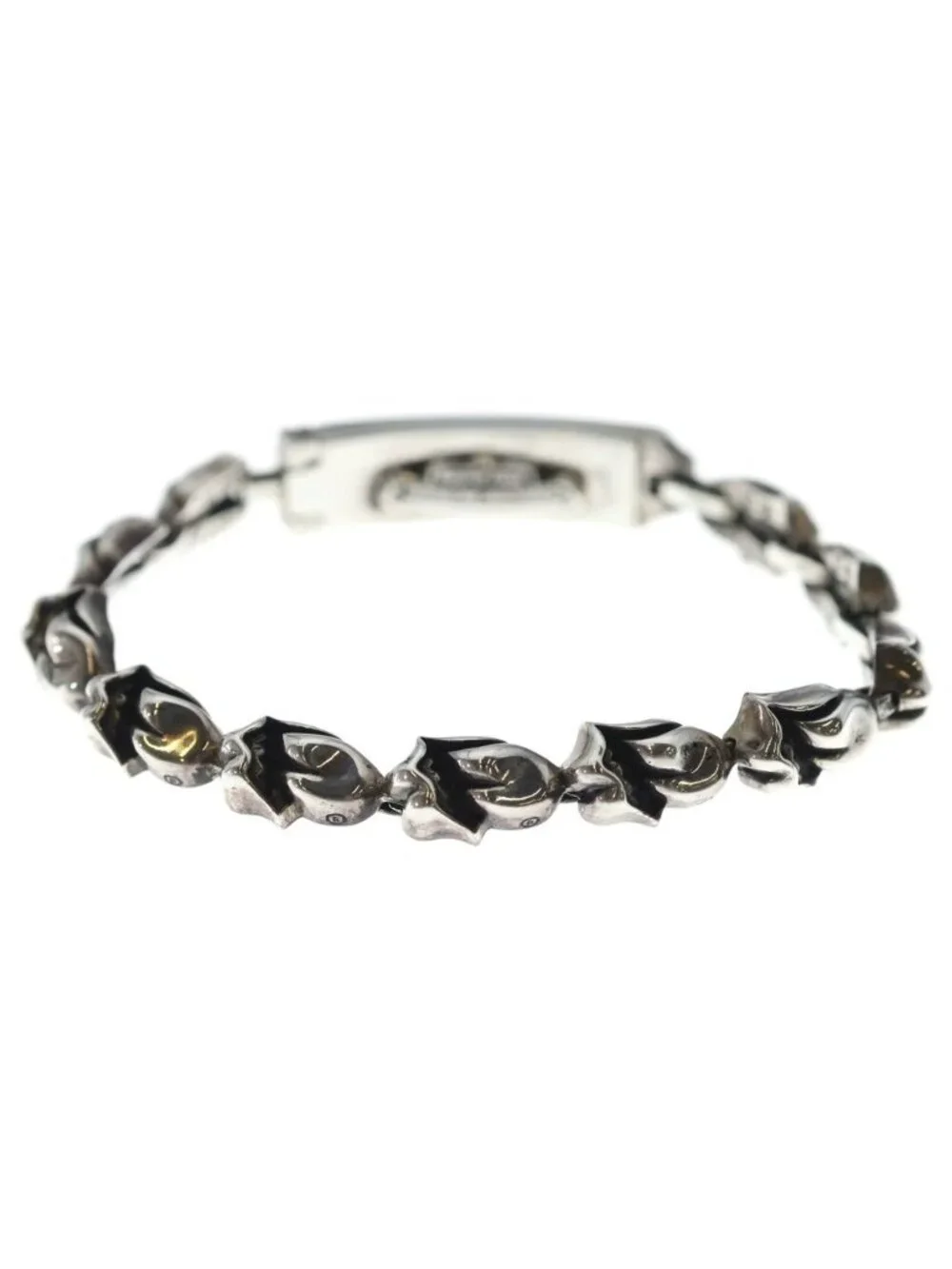 Chrome Hearts ID Mini LT Lip and Tan Mini ID Bracelet Red Silver